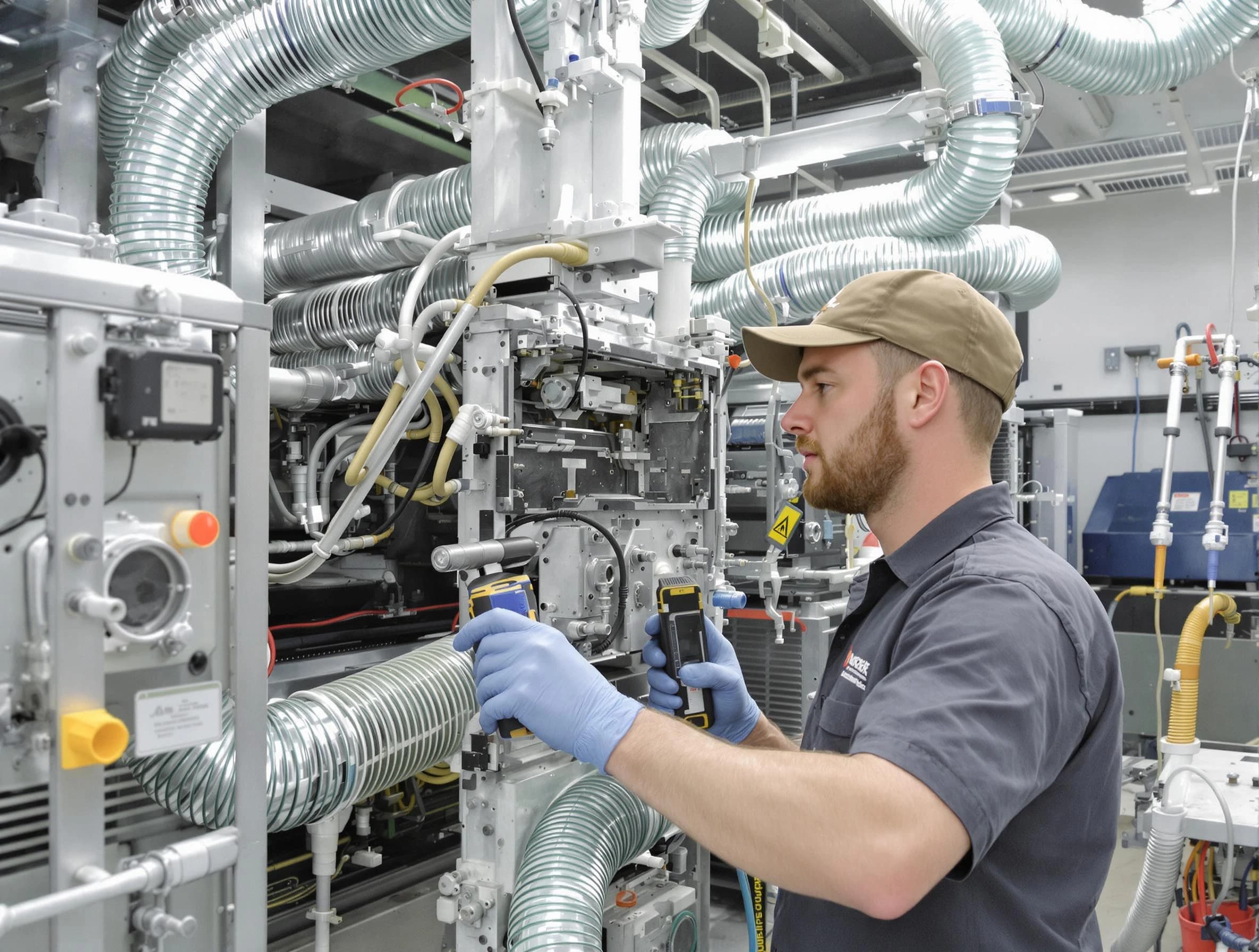 Johnstown Air Duct Cleaning technician performing precision commercial coil cleaning at a business facility in Johnstown