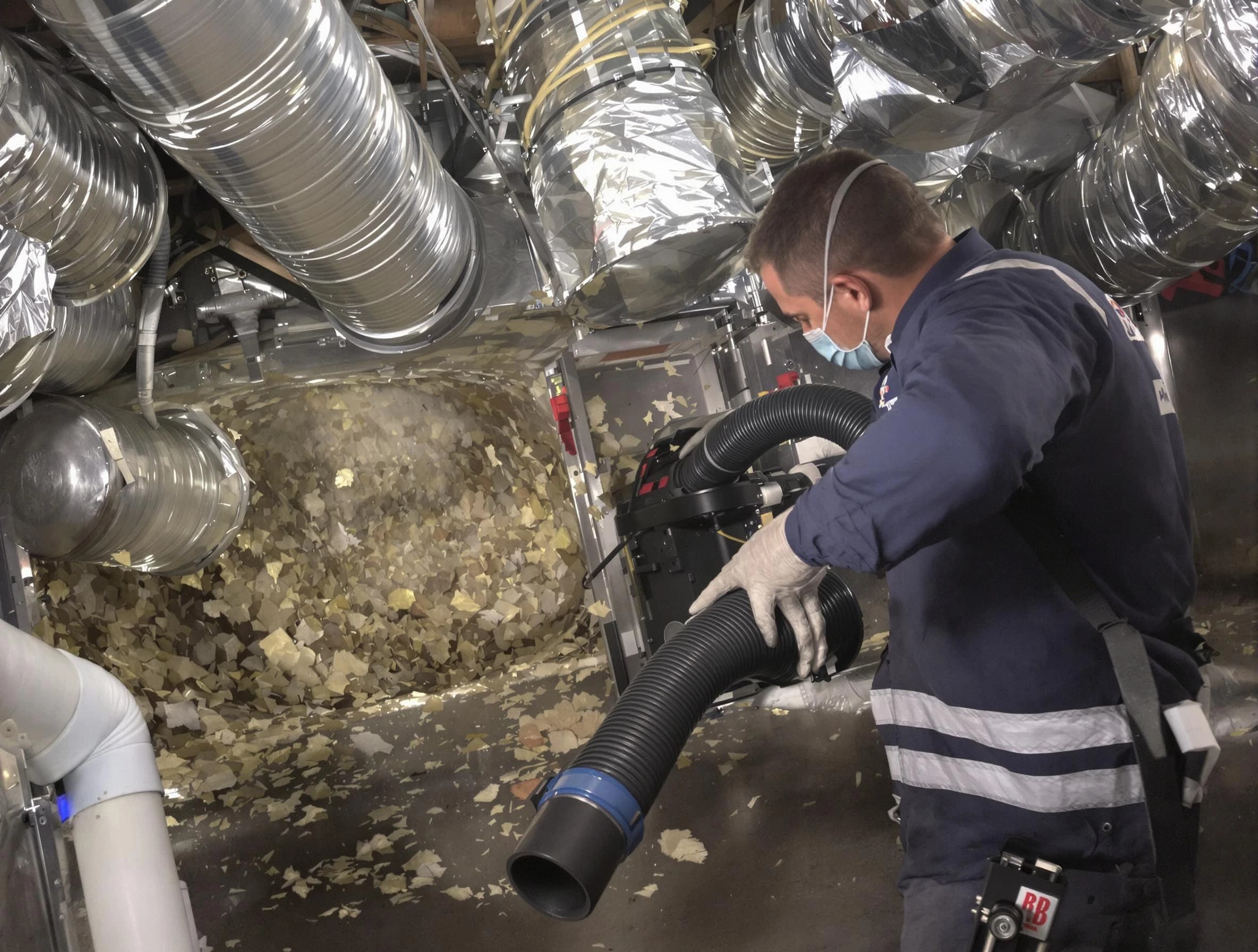 Johnstown Air Duct Cleaning specialist operating negative pressure cleaning equipment for thorough duct maintenance in Johnstown