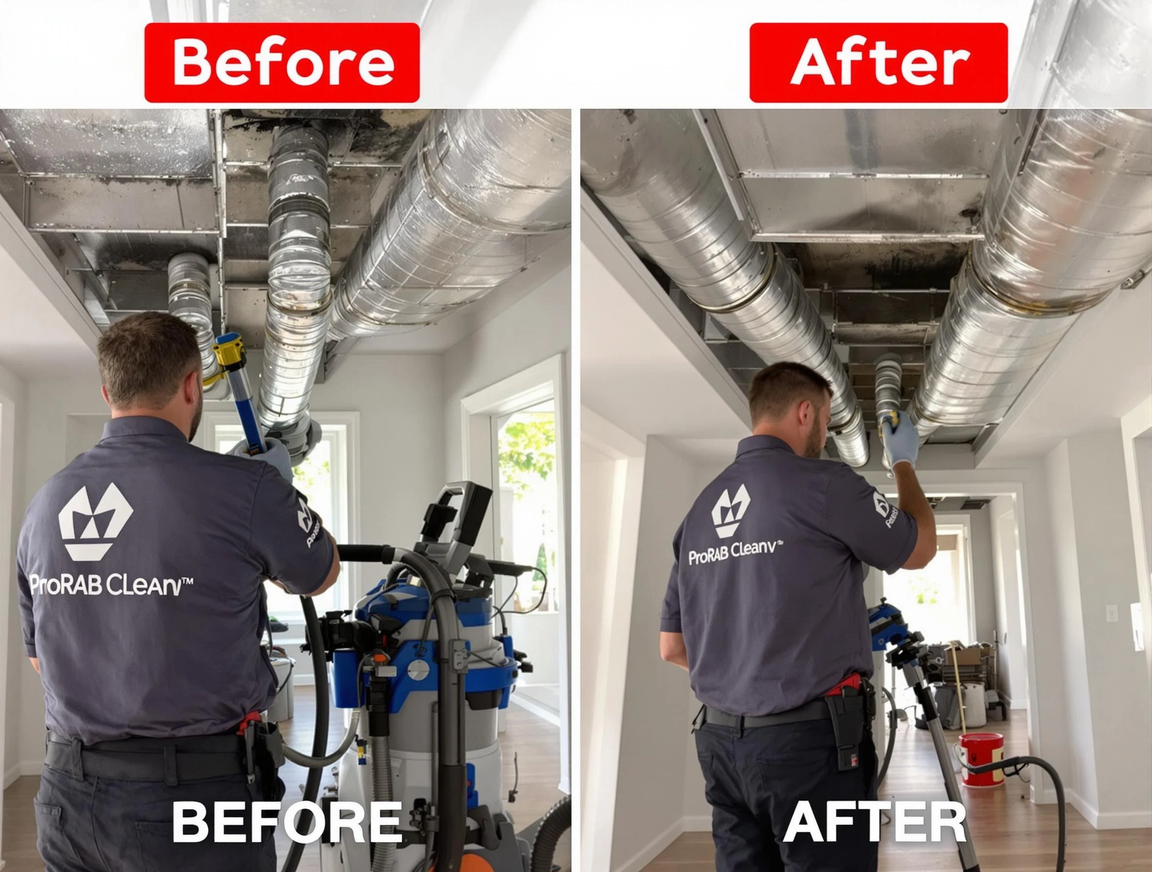 Johnstown Air Duct Cleaning expert performing thorough residential duct cleaning in a Johnstown home